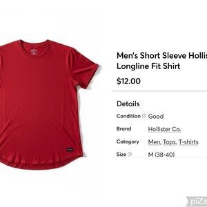 Hollister Men's Vibrant Red Short Sleeve Tee